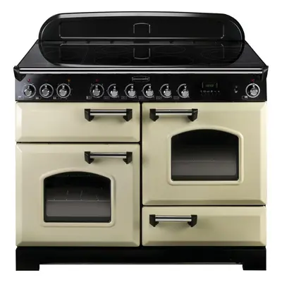 Rangemaster CDL110ECCR/C Classic Deluxe Cream with Chrome Trim 110cm Ceramic Range Cooker - A Ra