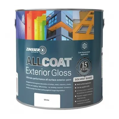 Zinsser Allcoat Exterior Gloss Year SB White Tintable 1L