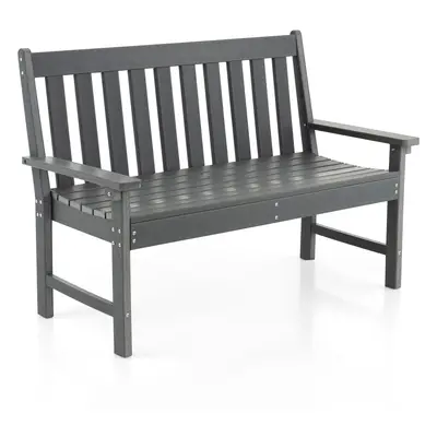 Outdoor 2-Person Bench All-Weather HDPE Patio Loveseat Chair