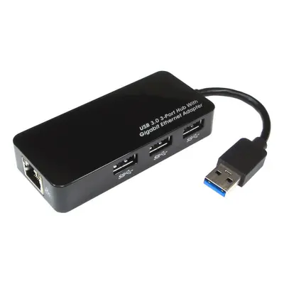 USB 3.0 Superspeed Port Hub with RJ45 Cat GIGABIT Ethernet Socket