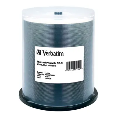 Verbatim CDR 700MB 52X White Thermal Printable Hub Printable 100pk Spindle