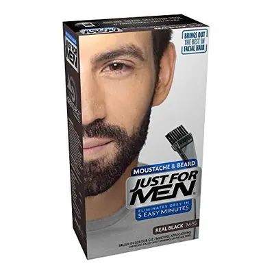 JUST FOR MEN Color Gel Mustache & Beard M-55 Real Black Each