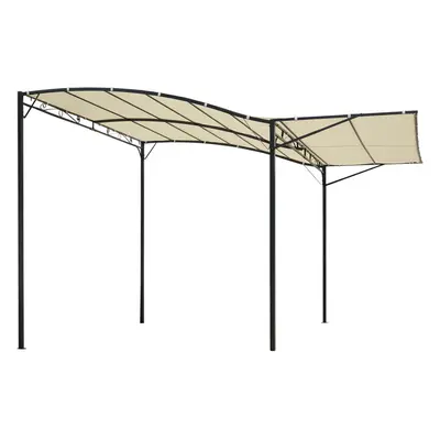 Outsunny x 2.5m Patio Metal Gazebo Pergola Wall Mount Outdoor Shelter, Cream