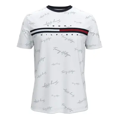 Tommy Hilfiger Men's Classic Fit Big Logo T-Shirt (Large Silver Tommy