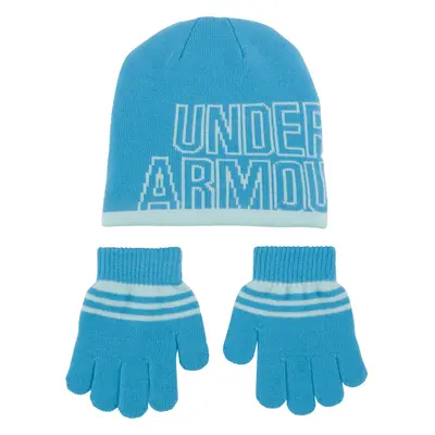 Under Armour Little Girls Knit Beanie and Glove Combo Blue Shift