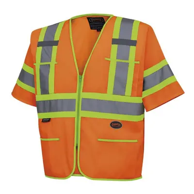 Pioneer Hi Vis Tricot Sleeved Safety Vest - High Visibility Reflective