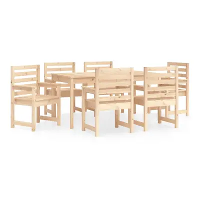 (natural pine) vidaXL Garden Dining Set Outdoor Table and Chair Set Piece Solid Wood Pine