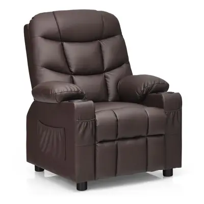 Kids Youth Recliner Chair Toddler Upholstered Lounge Recliner-Coffee