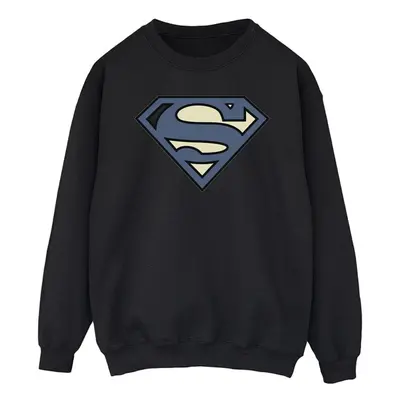 (L, Black) DC Comics Mens Superman Indigo Blue Logo Sweatshirt