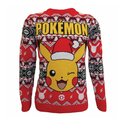 (L, Multicoloured) Pokemon Unisex Adult Pikachu Knitted Jumper