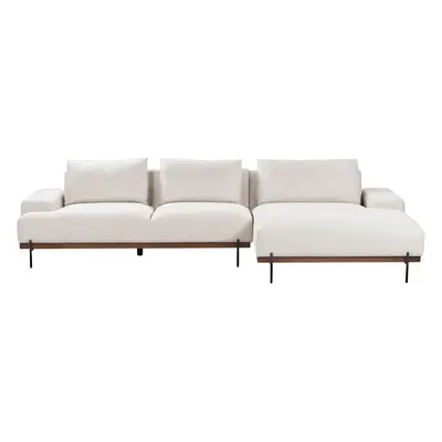 Left Hand Corner Fabric Sofa Beige MARIFERD