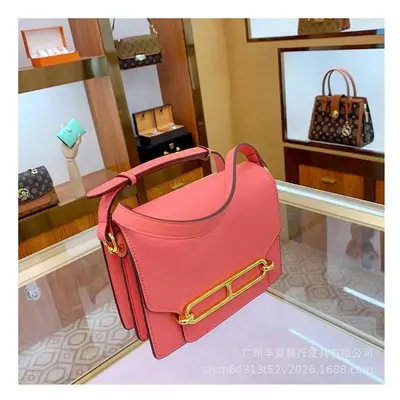 (pink) The Head Layer Of Cowhide Pork Nose Tofu Bag Female Bag Spring And Summer New Shoulder Me