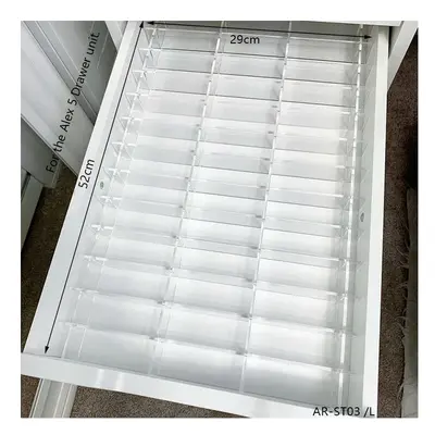 (AR-ST03 - 52cm) ANON DIY Drawer Divider Set For ALEX And Drawers,Acrylic Customizable in-Drawer