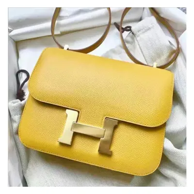 (yellow, large) Bag Female Kangkang Bag Deoxy Ladies, Xiaofang Bag, Shoulder Shoulder New Messen