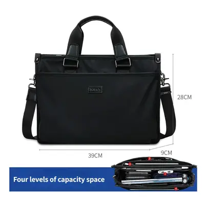 (Black upgrade) BJIAX Bag Men Business Package Business Tote Crossbody Package Lawyer File Bag C