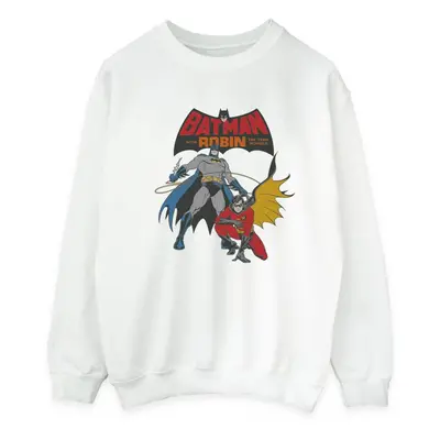 (M, White) DC Comics Mens Batman And Robin Sweatshirt