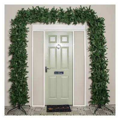 8ft Double Door Christmas Tree Arch in Green with Tips