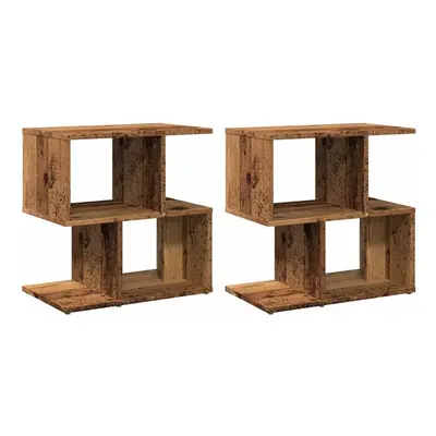 (old wood, pcs) vidaXL 1/2x Bedside Cabinet Chipboard Home Telephone Stand Set Multi Colours