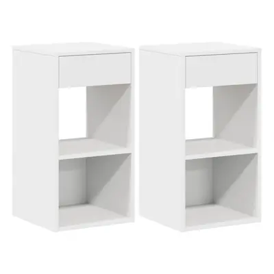 (white, pcs) vidaXL Bedside Cabinet with Drawer Old Wood 35x34x66.5 cm bedside table