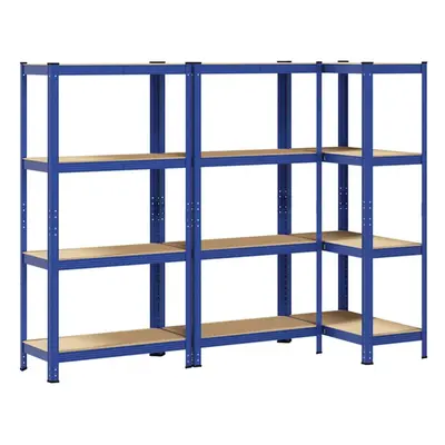 vidaXL 4-Layer Storage Shelves pcs Blue Steel&Engineered Wood