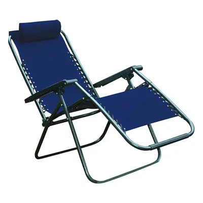 (Blue) Folding Garden Chair Patio Furniture Textoline Zero Gravity Recliner Sun Lounger