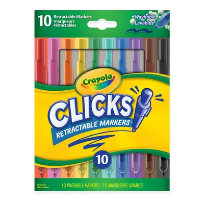 Crayola 10CT SUPERCLICKS Retractable Holiday Toys Gift for Boys and Girls Kids Stocking Arts and