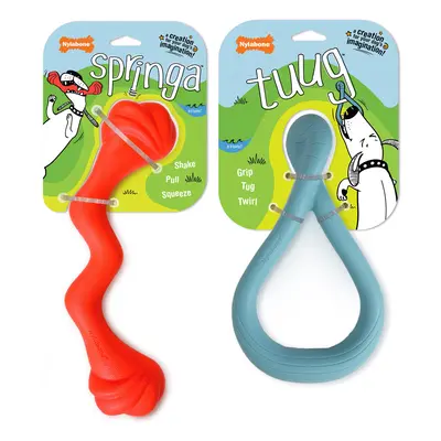 Nylabone Springa and Tuug Interactive Dog Toys Bundle for Dogs - Lightweight Intriguing Dog Tug 