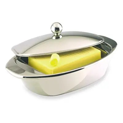 Grunwerg BD-001DW Double Wall Butter Dish, Stainless Steel