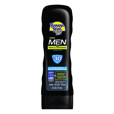 Banana Boat Sunscreen for Men Triple Defense Broad Spectrum Sun care Sunscreen Lotion - SPF 30, 