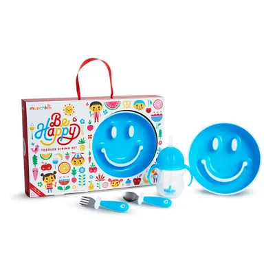 Munchkin Be Happy Toddler Feeding Supplies Gift Set Includes Happy Fa