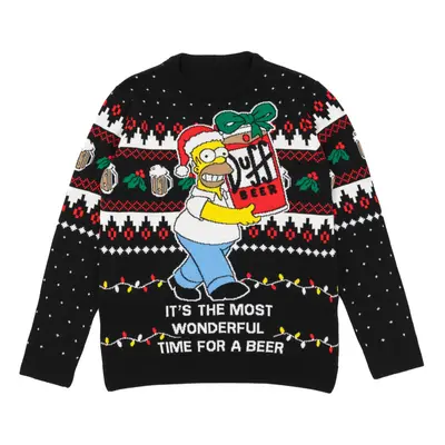 (X-Large) The Simpsons Christmas Jumper (Mens Black)