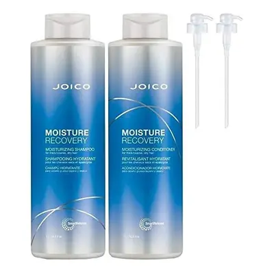 Joico Moisture Recovery Shampoo 1000ml & Conditioner 1000ml for Dry/Damaged/Dehydrated Hair hair