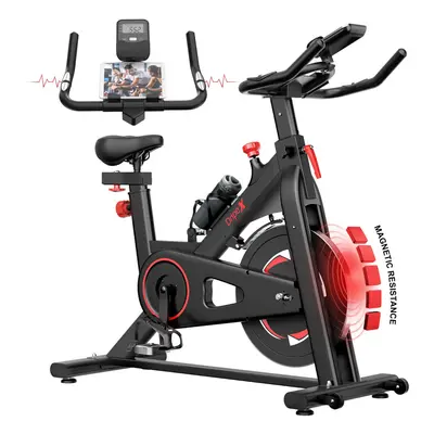 Home Exercise Bike Adjustable Resistance Silent Driven, LCD Monitor