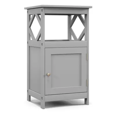 Bathroom Floor Cabinet Single Door Storage Organizer Cabinet-Grey