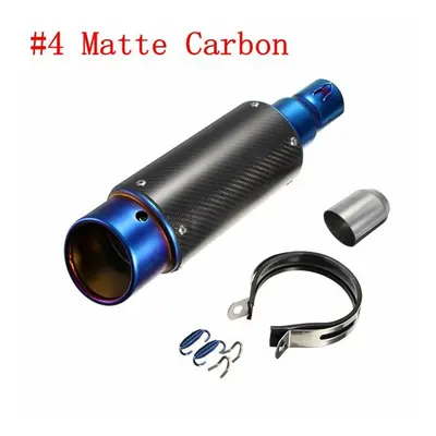 (FrostedÂ CarbonÂ Fiber) 38-51mm Stainless Steel OR Carbon Exhaust Muffler Pipe Silencer Motorcy