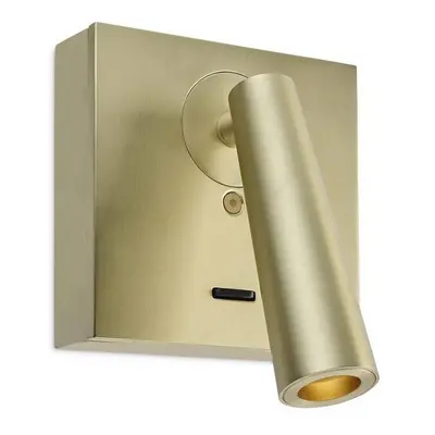 Leds-C4 Gamma - LED Wall Reading Light Satin Gold 179lm 2700K