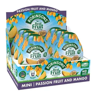 Robinsons Mini - No Added Sugar - Low Calorie - Passion Fruit and Mango - Makes Drinks Per Pack,