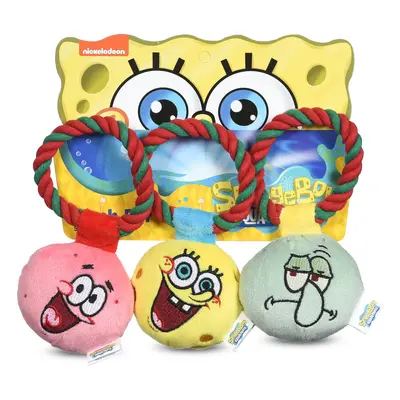 SpongeBob SquarePants for Pets Pc Holiday Ornaments Plush with Rope Dog Toys with Squeaker Dog T