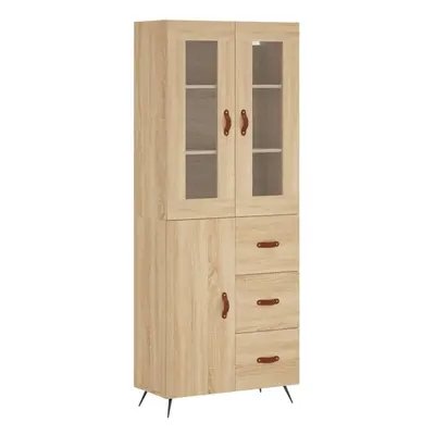 vidaXL Highboard Sideboard Cupboard Storage Cabinet Sonoma Oak Engineered Wood