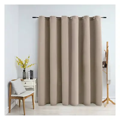 vidaXL Blackout Curtain with Metal Rings Beige Blind Drapery Window Curtain