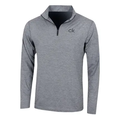 (M, Silver) Calvin Klein Golf Mens Newport HZ Lightweight Sweater