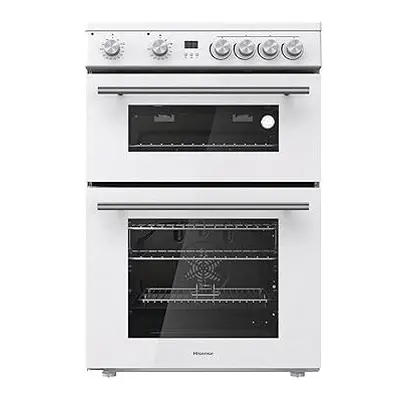 HDE3211BWUK 60cm Electric Cooker with Ceramic Hob-White A Rated Double Oven