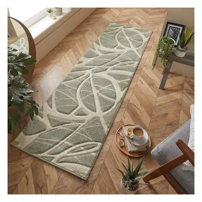 (2. 57G Abstract - Green, Hallway Runner : x cm) Modern Geometric Floral Abstract Area Rugs Chec