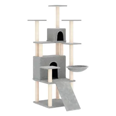 vidaXL Cat Tree with Sisal Scratching Posts Light Grey cm Cat Climber