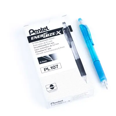 Pentel EnerGize-X Mechanical Pencil (0.7mm) Sky Blue Barrel Box of (PL107S)