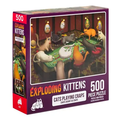 Exploding Kittens Piece Jigsaw Puzzle - Cats Playing Craps Jigsaw Puzzles for Adults Cat Puzzle 