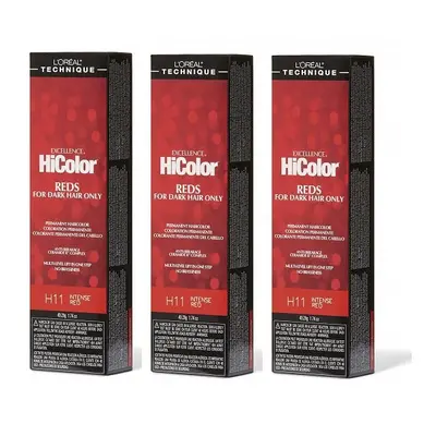 (H11 - (3pks)) H11 Intense Red L'Oreal Excellence HiColor REDS For Dark Hair Only