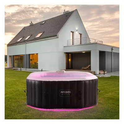 Inflatable Hot Tub | Indoorr/Outdoor Spa Pool with LEDs| 154x154cm | persons |110 massage jets |