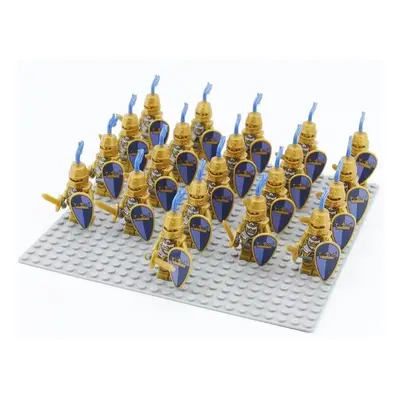 (B) 21PCS gold knight mini doll block doll children's assembled toys Fit Lego