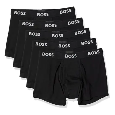 BOSS mens 5-pack Authentic Cotton Trunks Dark Soil Black Large US